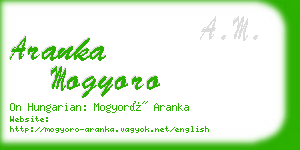 aranka mogyoro business card